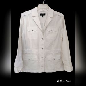 Talbot White Cotton Petite L Jacket